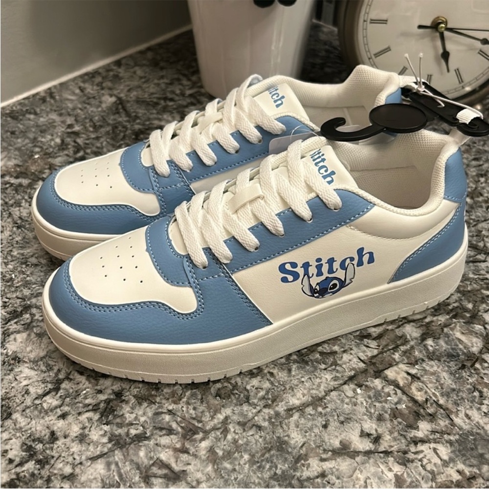 Disney Stitch Sneakers Blue White Low Top Shoes Women’s Size 9 NWT Lilo & Stitch